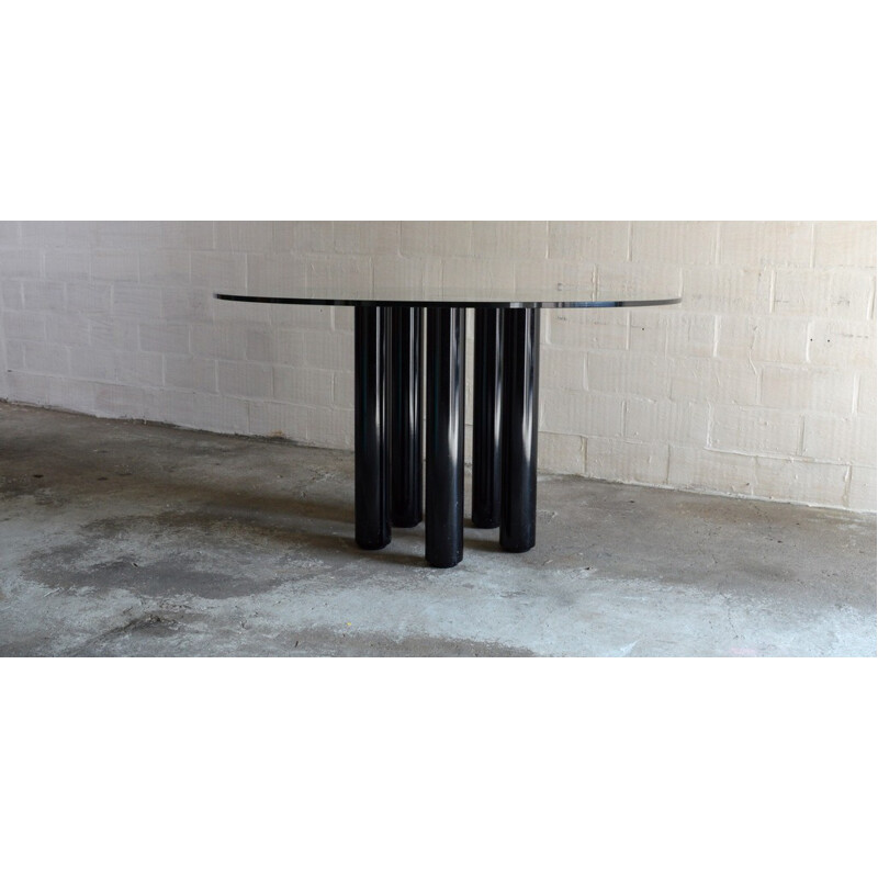 Zanotta dining set in glass, metal and glass lacquered, Marco ZANUSO - 1970s