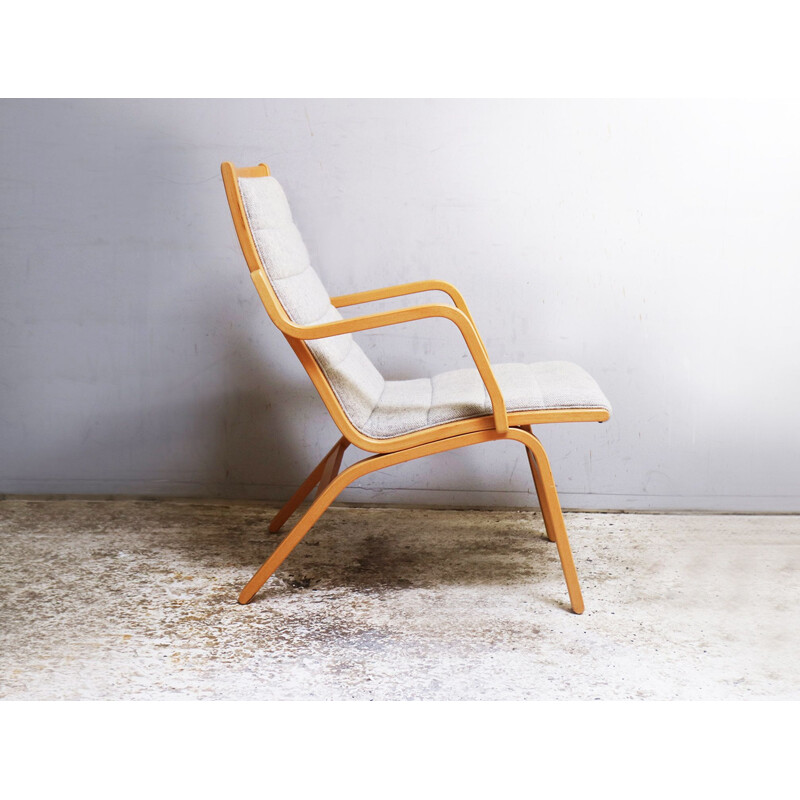 Fauteuil vintage en bois courbé Danois 1970