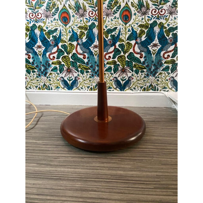 Vintage Floor lamp with brass and teak