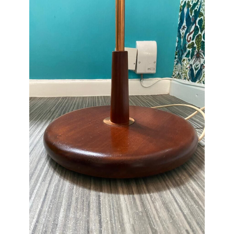 Vintage Floor lamp with brass and teak