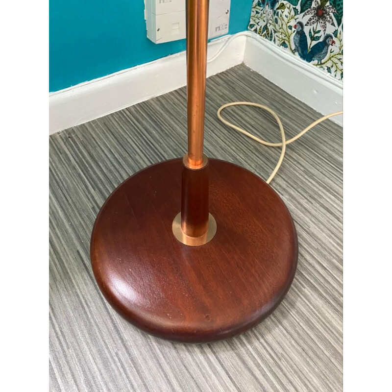 Vintage Floor lamp with brass and teak