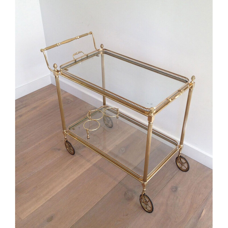Vintage brass rolling table, 1940