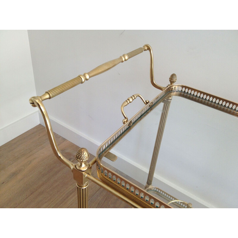 Vintage brass rolling table, 1940