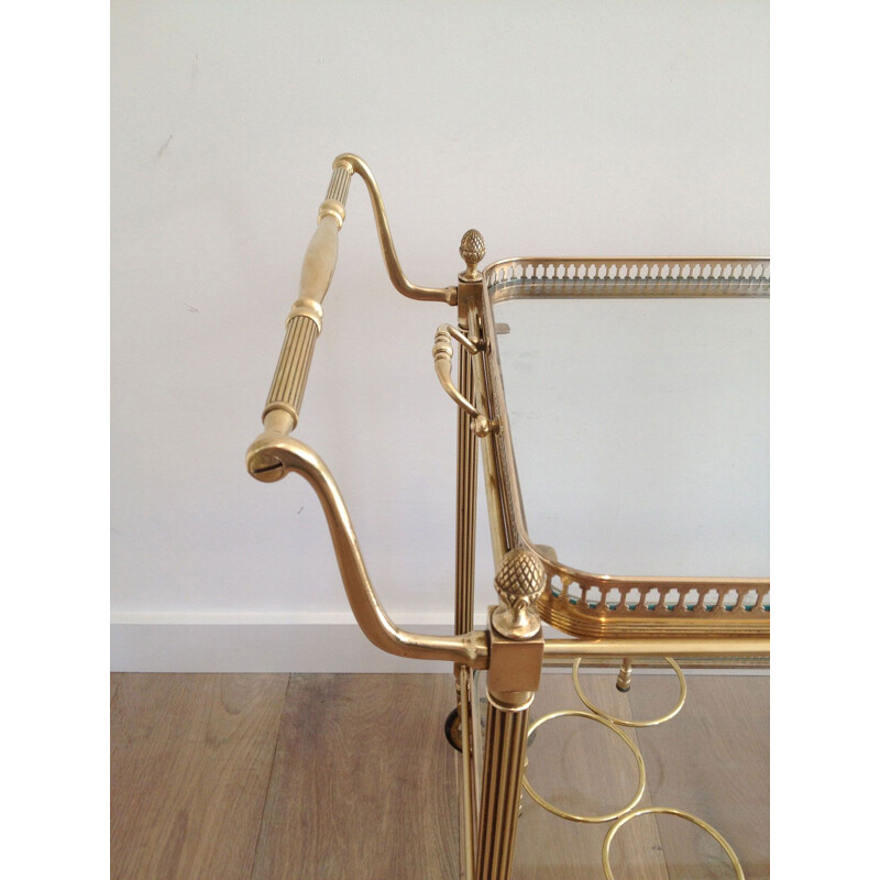 Vintage brass rolling table, 1940