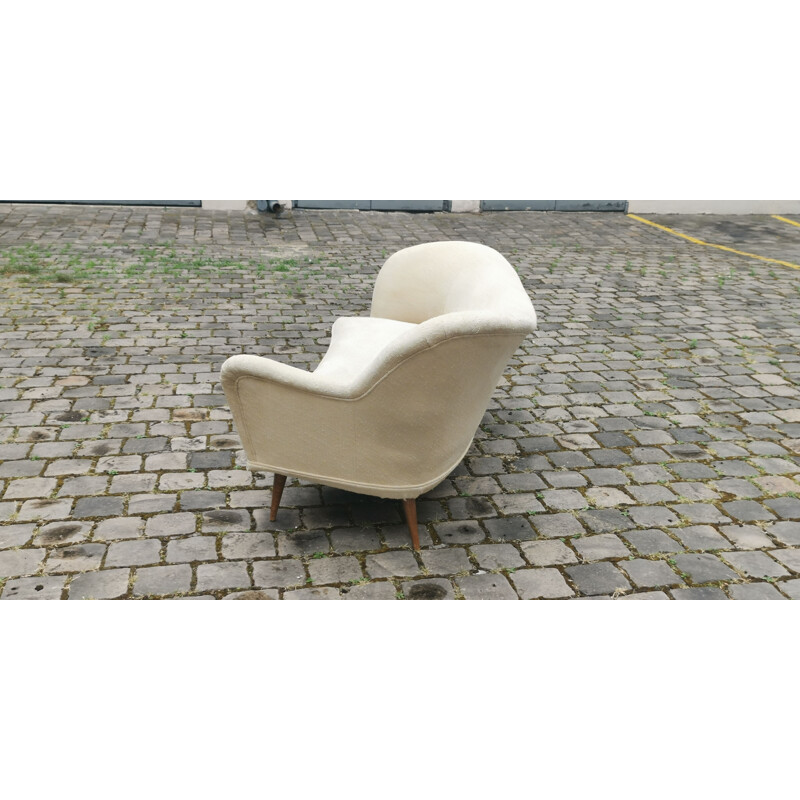 Vintage sculptural Meridienne sofa Swedish asymmetrical bow 1960