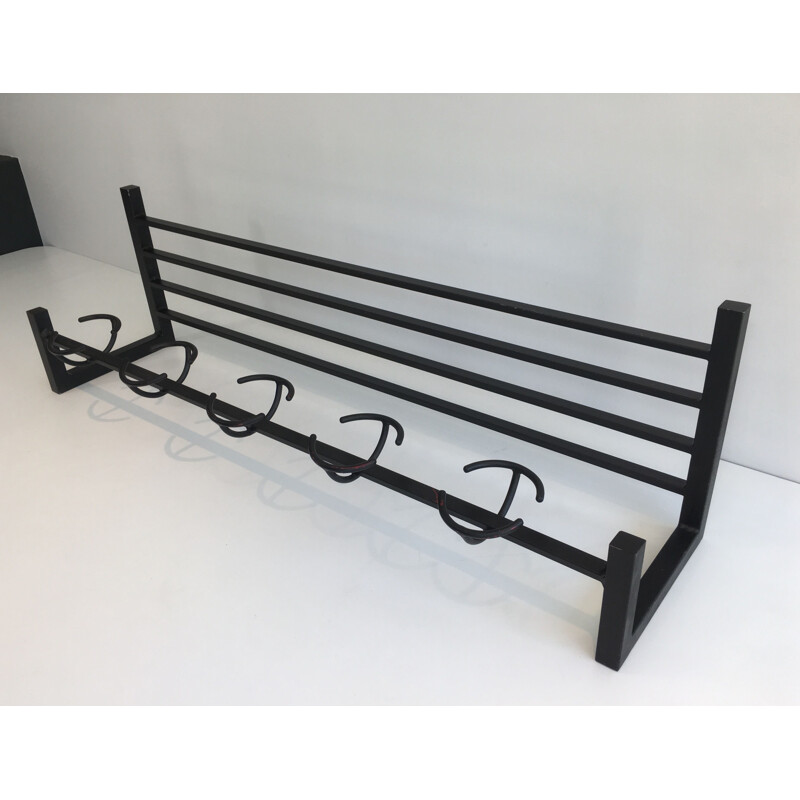 Vintage Blackened Metal Coat Rack, 1950