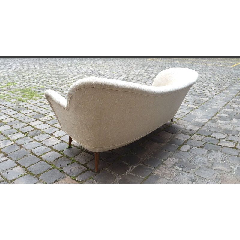 Divano Meridienne vintage con design scultoreo Arco asimmetrico svedese 1960