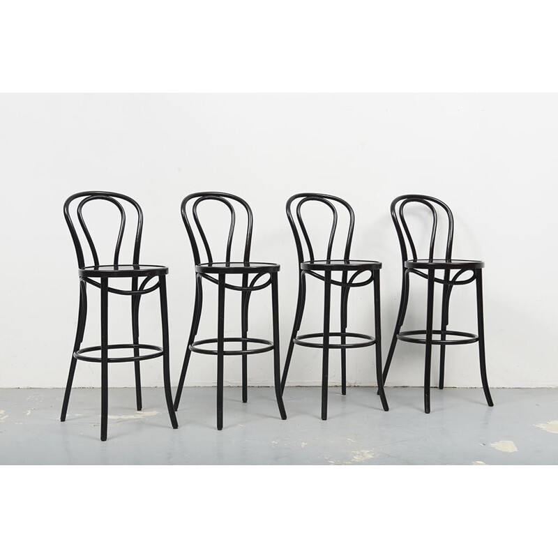 Vintage black high chair style Thonet 18