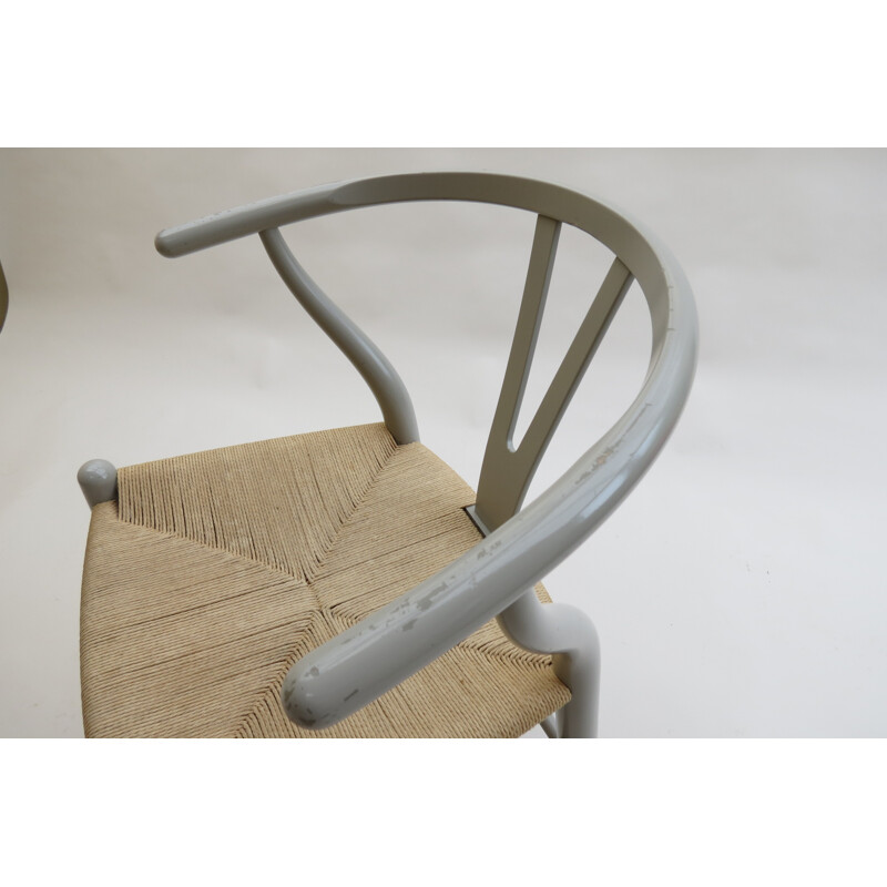 Carl Hansen "Wishbone" chair in beechwood and paper cord, Hans WEGNER - 1940s