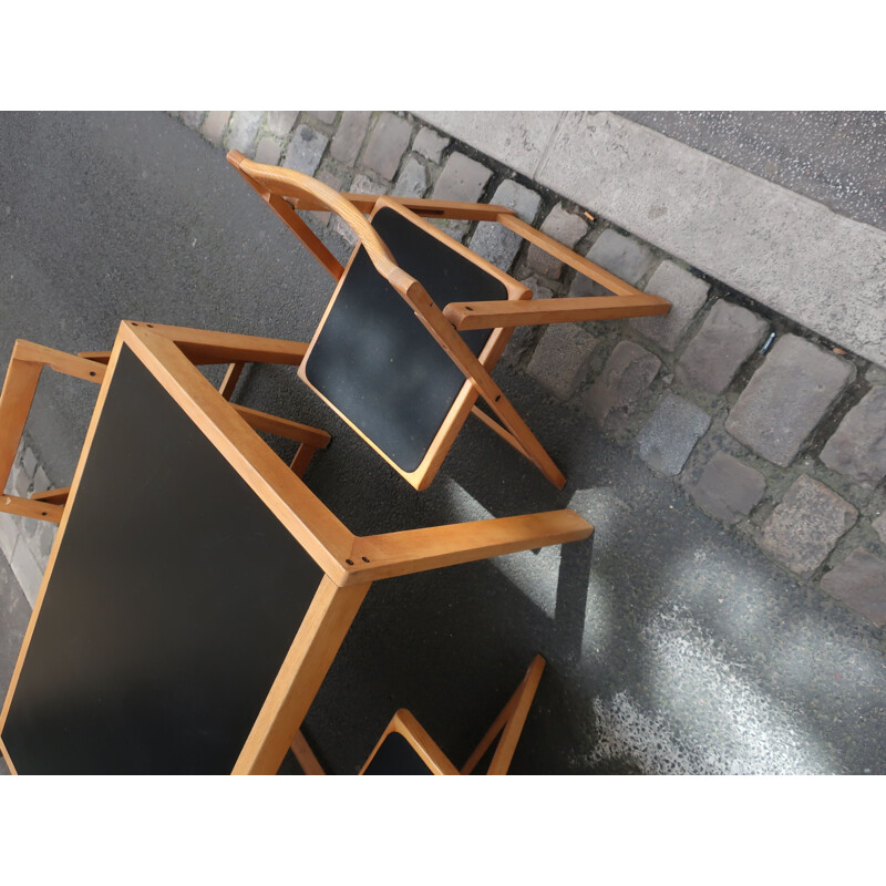 Vintage dining room table and 4 chairs set 1980