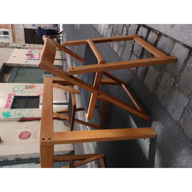 Vintage dining room table and 4 chairs set 1980