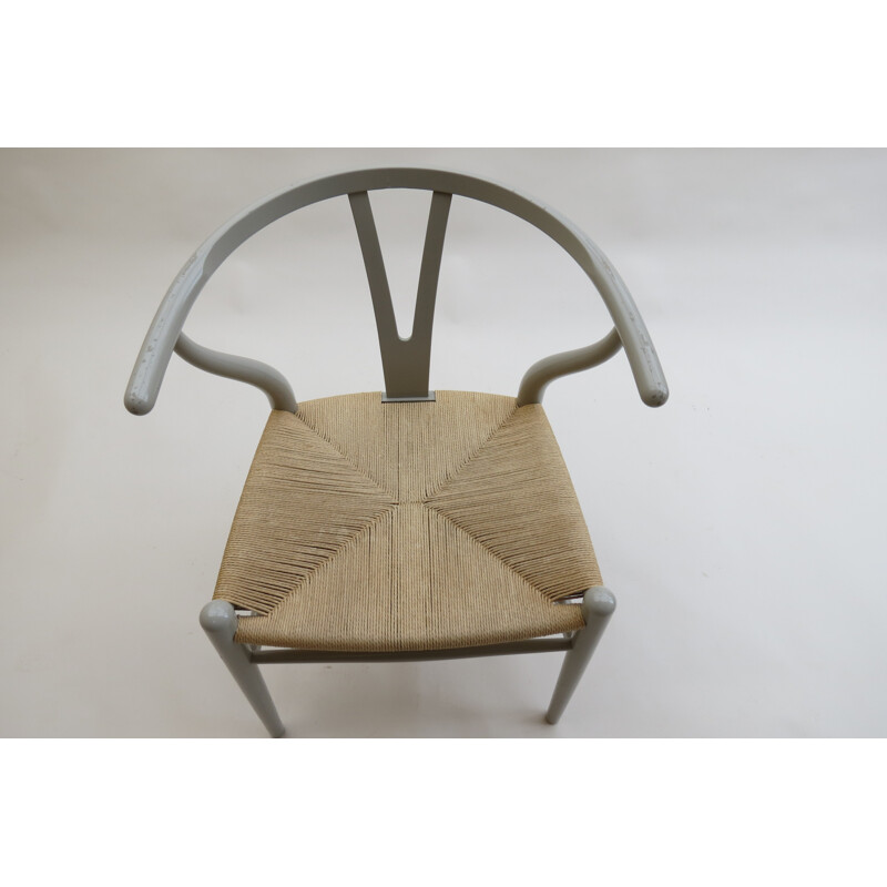 Carl Hansen "Wishbone" chair in beechwood and paper cord, Hans WEGNER - 1940s