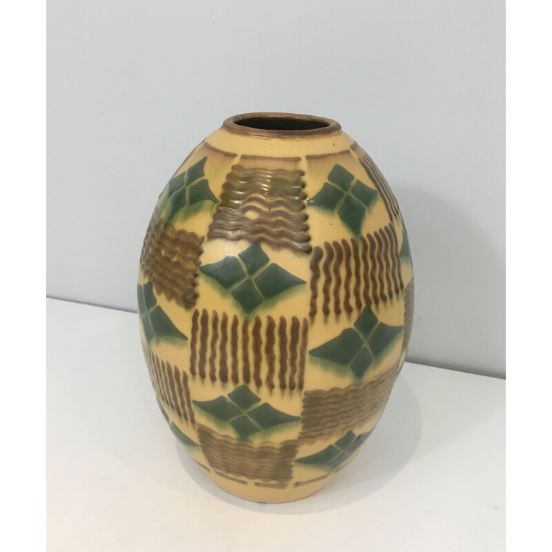Vintage Art Deco Vase aus Keramik, 1930