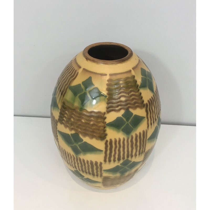 Vintage Art Deco Vase aus Keramik, 1930