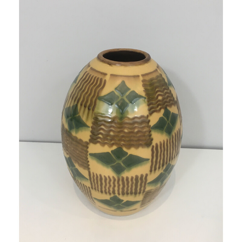 Vintage art deco ceramic vase, 1930