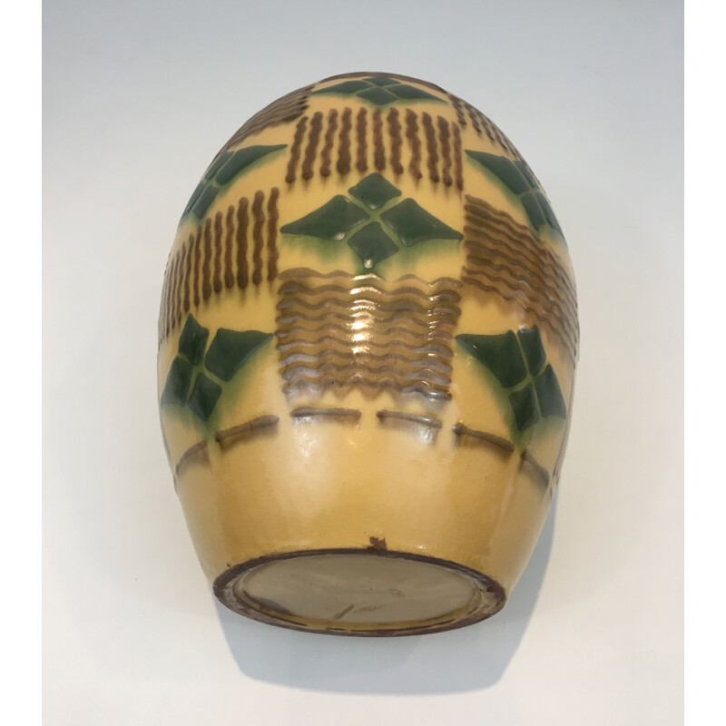 Jarrón vintage de cerámica art déco, 1930