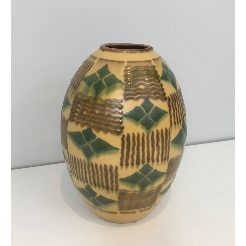 Vintage art deco ceramic vase, 1930