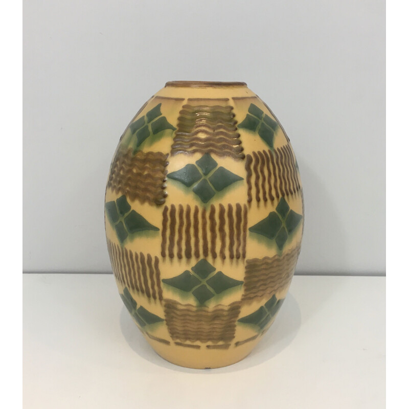 Vintage art deco ceramic vase, 1930