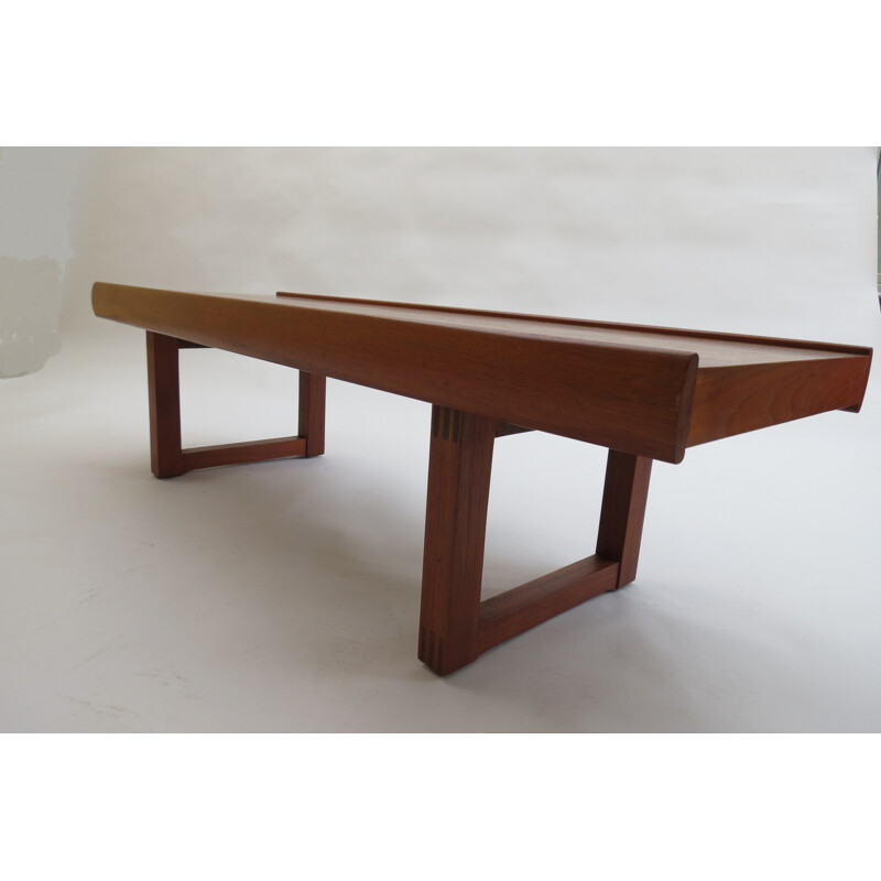 Bruksbo Scandinavian coffee table in teak, Torbjørn AFDAL - 1960s