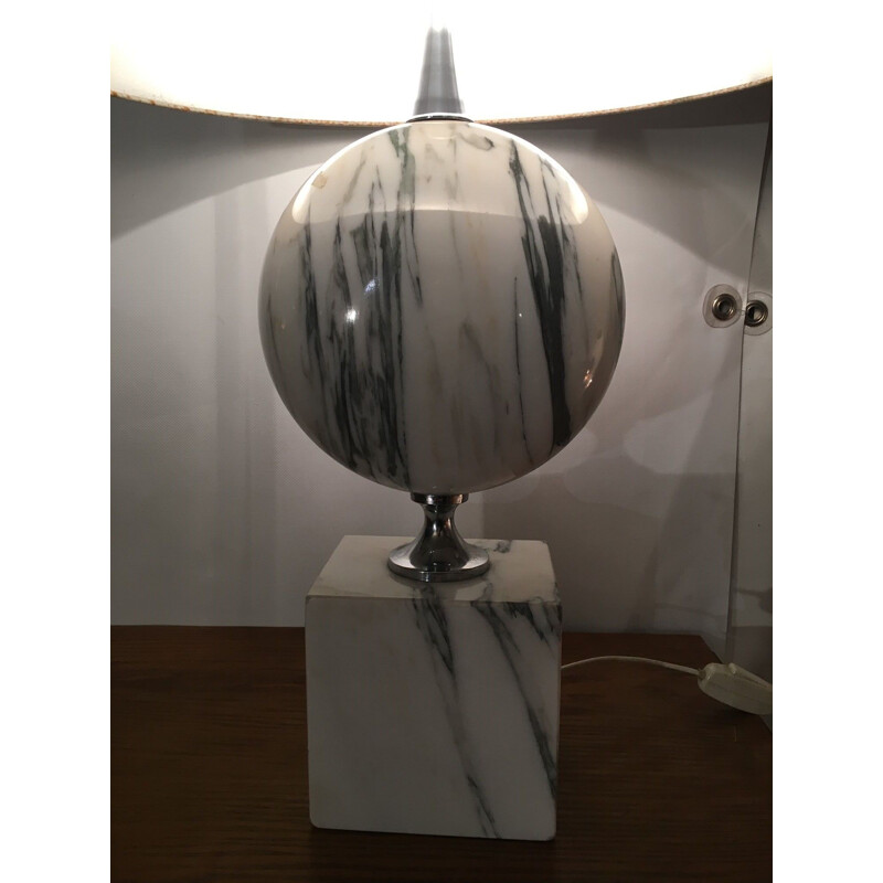 Lampada da barbiere vintage in marmo 1970