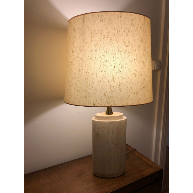 Vintage travertine lamp, 1970