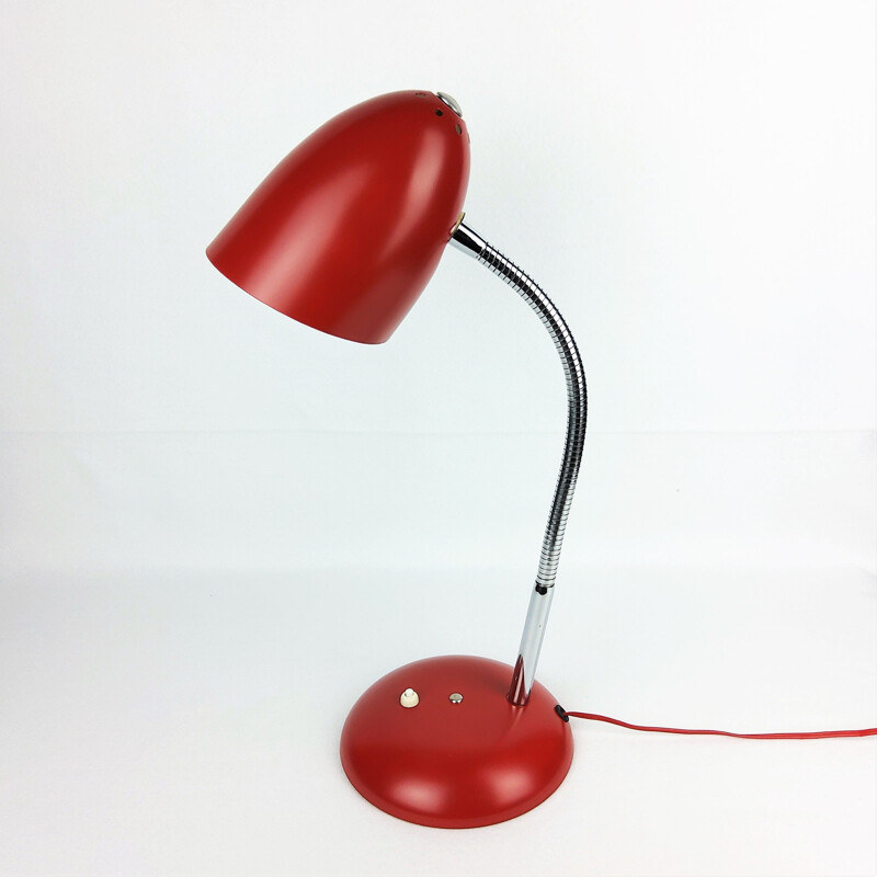 Lampada vintage Bauhaus in metallo rosso 1950