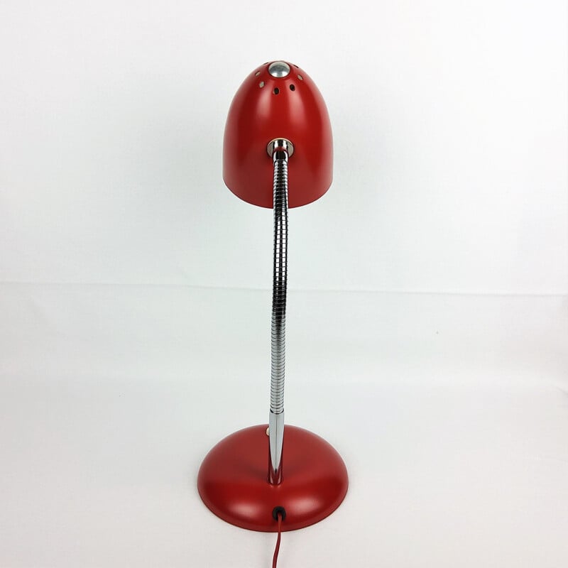 Vintage Bauhaus red metal lamp 1950