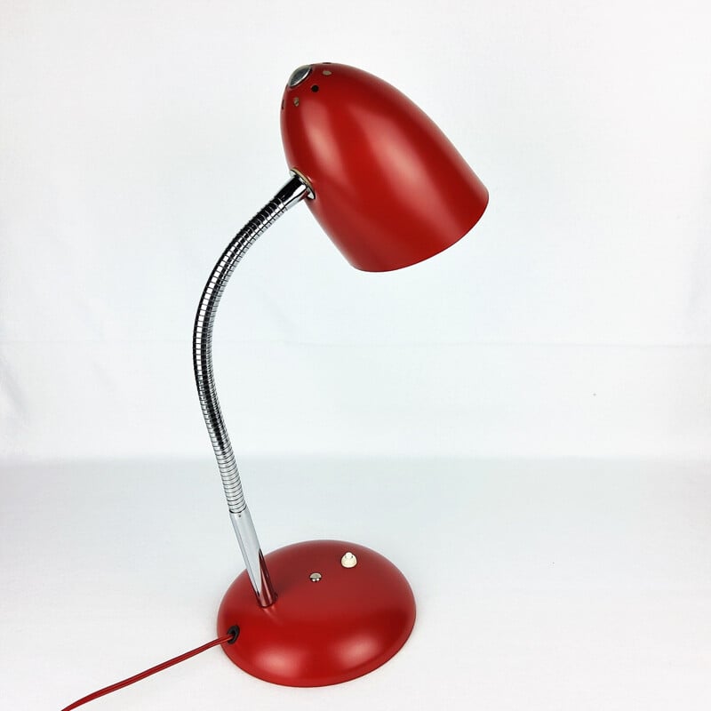 Vintage Bauhaus Lampe Metall rot 1950