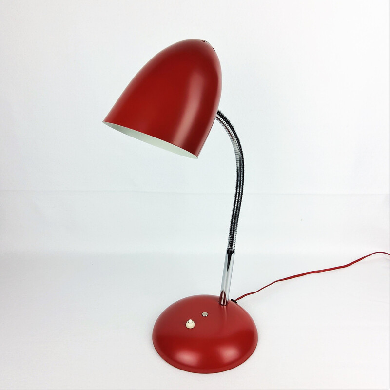 Vintage Bauhaus red metal lamp 1950