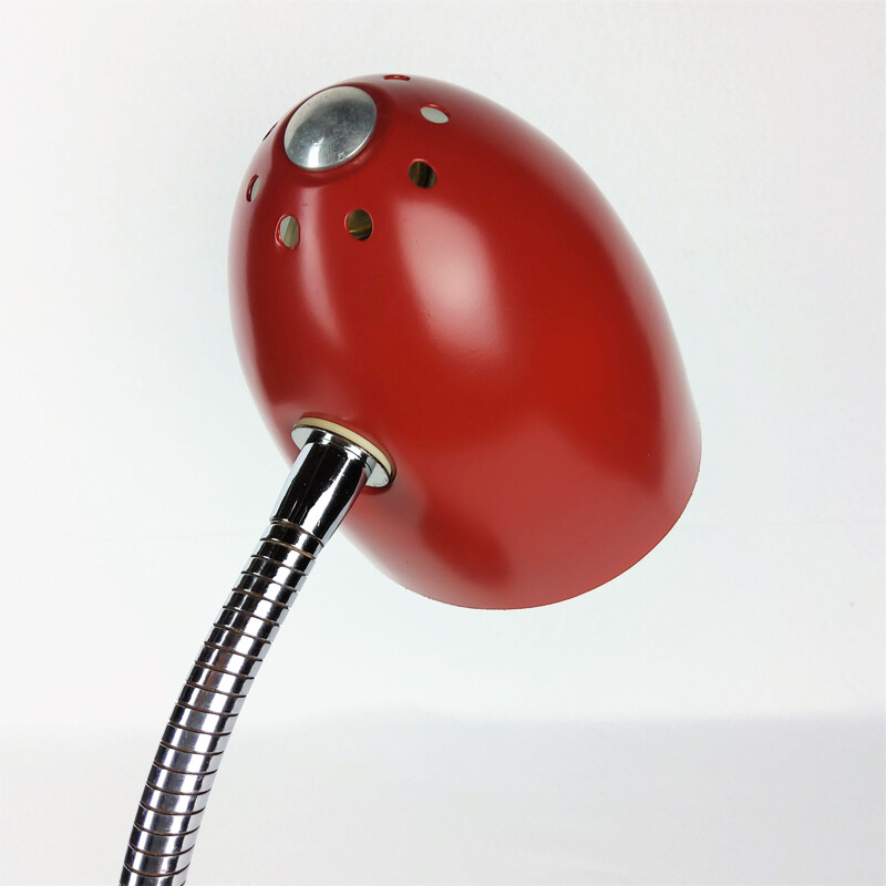 Vintage Bauhaus red metal lamp 1950