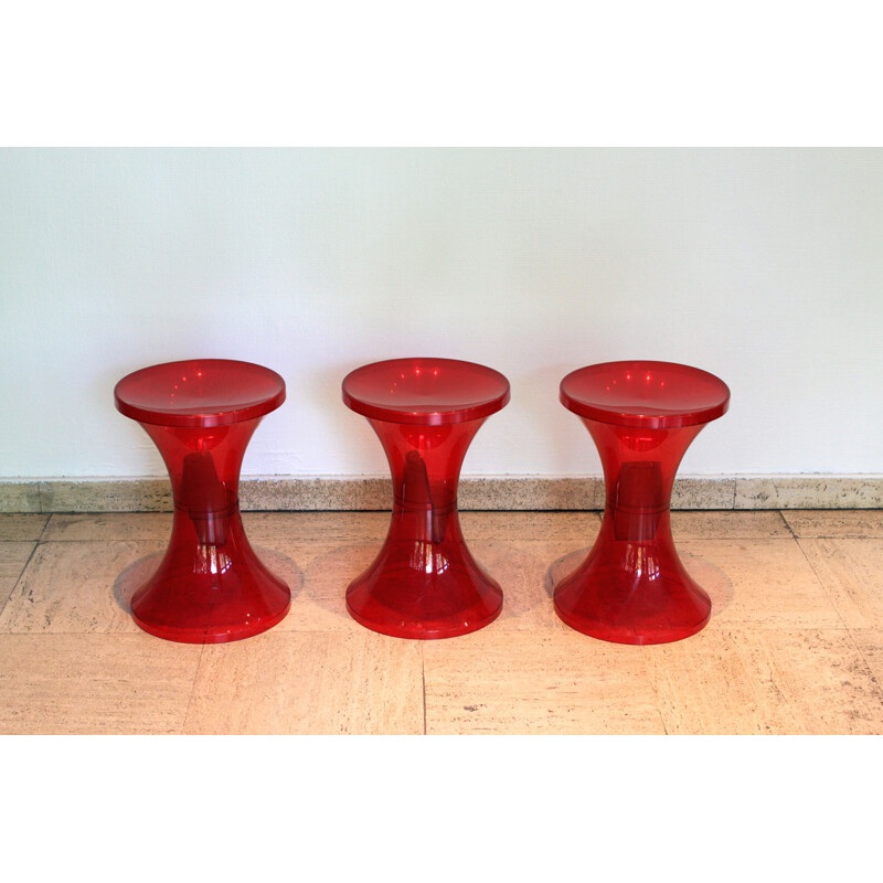 Vintage stool "TamTam krystal candy" by Henry Massonnet, 2002