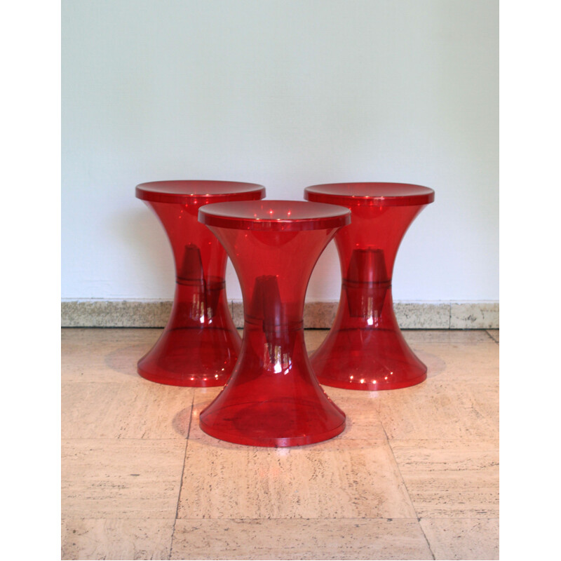 Vintage stool "TamTam krystal candy" by Henry Massonnet, 2002