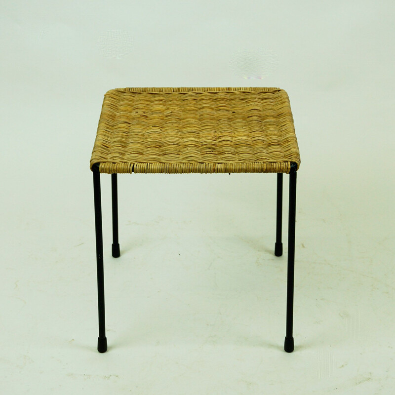 Midcentury Wicker Side Table by Carl Auböck Austrian 1950