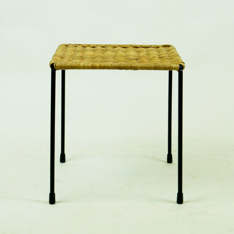 Midcentury Wicker Side Table by Carl Auböck Austrian 1950