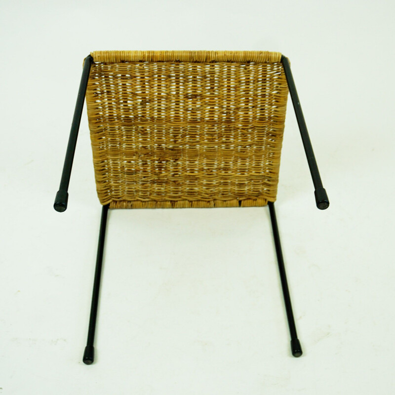 Midcentury Wicker Side Table by Carl Auböck Austrian 1950