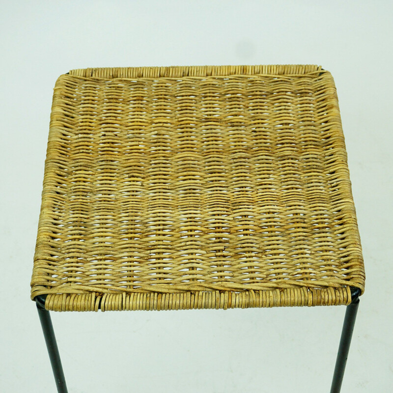 Midcentury Wicker Side Table by Carl Auböck Austrian 1950