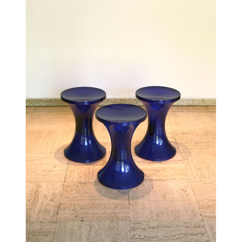 Vintage stool TamTam Krystal Indigo, Henry Massonnet 2002