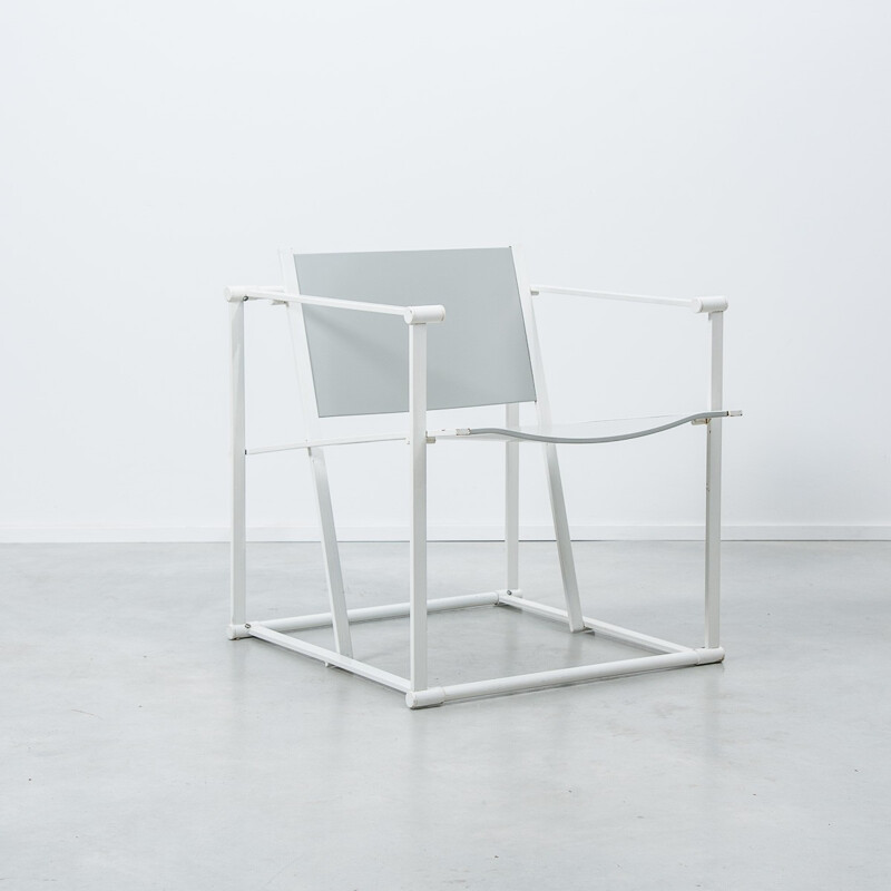"FM61" Grey cube chair and table set, Radboud VAN BEEKUM - 1984