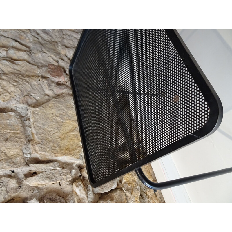 Vintage table model 'Soumba' by Mathieu Matégot Black lacquered perforated sheet metal