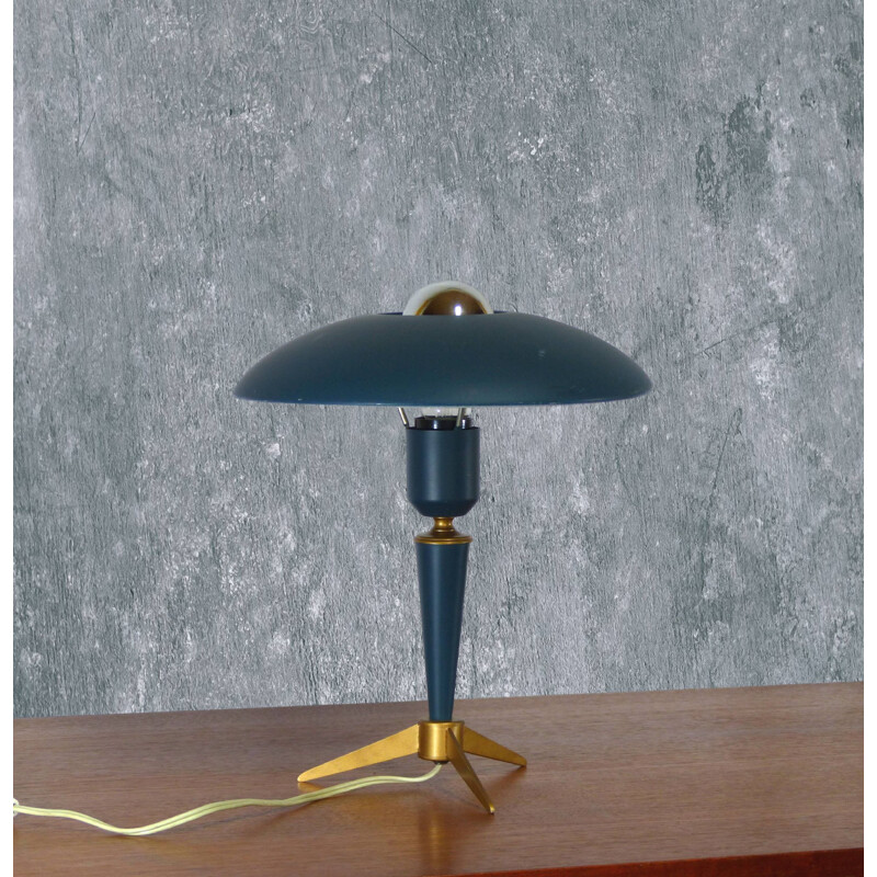 Paire de lampes vintage tripodes Louis Kalff 1960