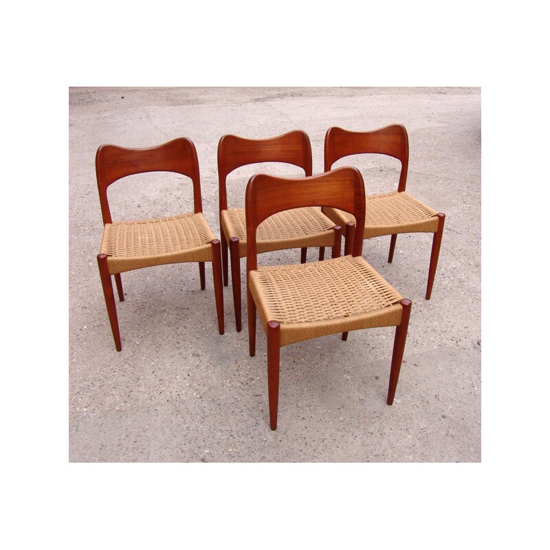 4 chairs Scandinavian vintage Arne HOVMAND OLSEN - 1960s