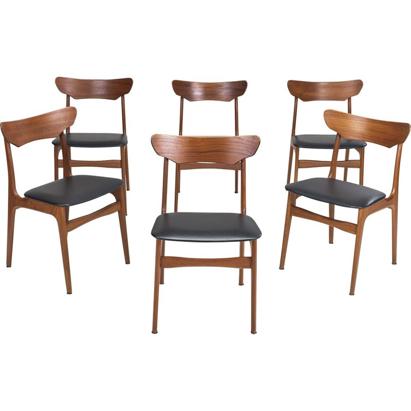 Ensemble de 6 chaises vintage de Schiønning & Elgaard pour Randers Møbelfabrik, 1960