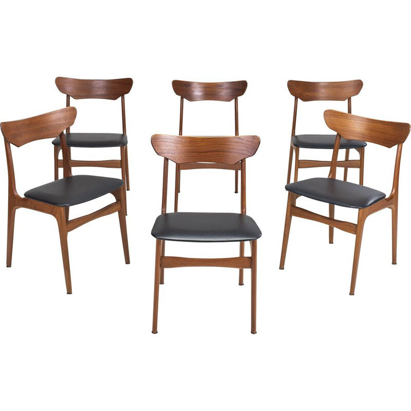 Set of 6 Vintage Dining Chairs by Schiønning & Elgaard for Randers Møbelfabrik, 1960s