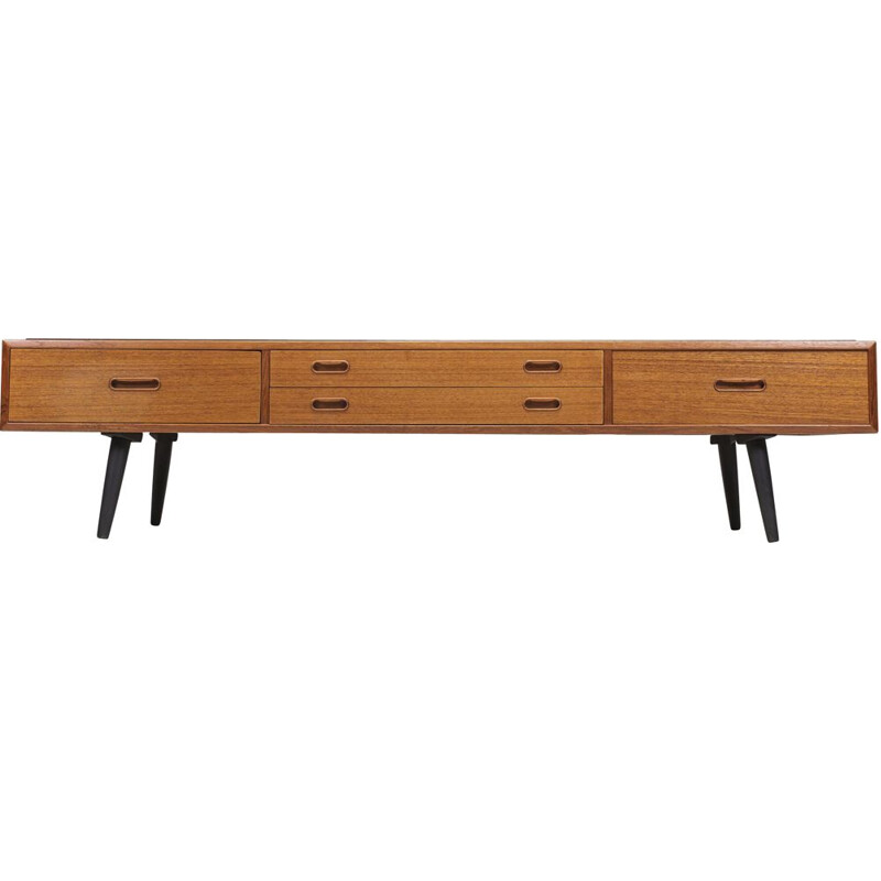 Vintage low teak sideboard, 1960s