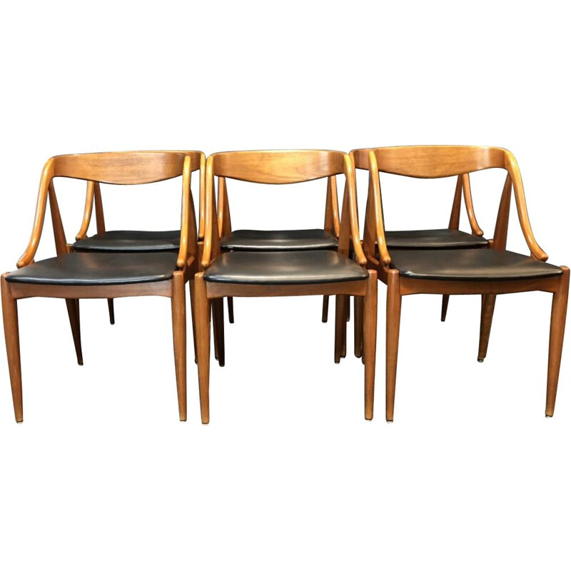 Set of 6 vintage chairs Johannes Andersen samcom edition