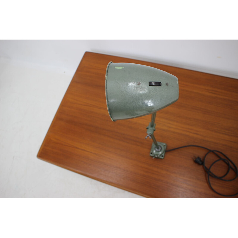 Vintage industrial metal adjustable table lamp with patina, 1950