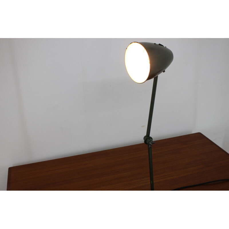 Vintage industrial metal adjustable table lamp with patina, 1950