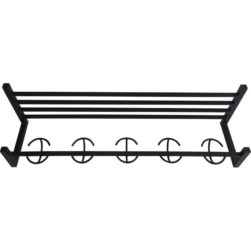 Vintage Blackened Metal Coat Rack, 1950