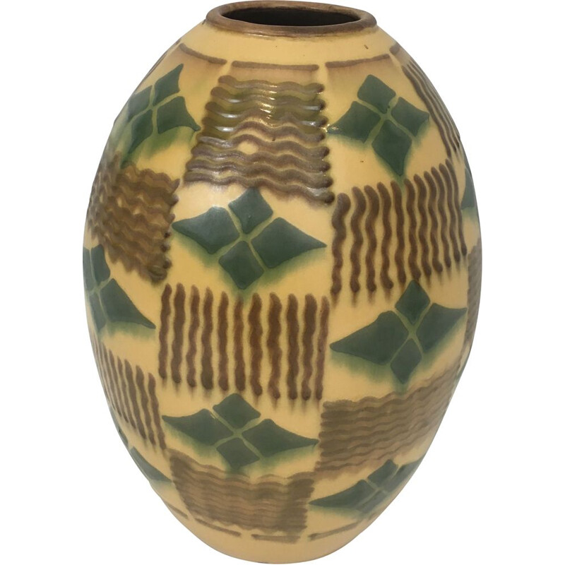 Vintage art deco vaso de cerâmica, 1930