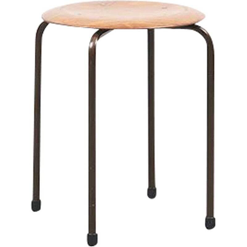 Vintage stool Marko Pagholz Brown Oak 1960